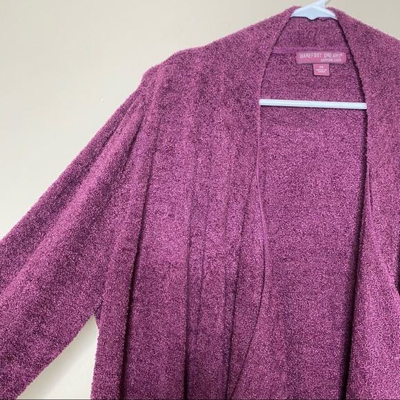 Barefoot Dreams CozyChic Lite Knit Island Wrap Open Front Burgundy Plus Size 2X - Picture 11 of 15